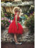 Red Lace Tulle Flower Girl Dress Kids Tutu Dress Red Lace Tulle Flower Girl Dress Kids Tutu Dress